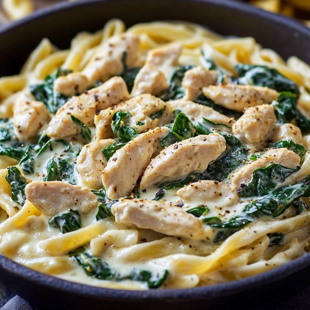 Creamy Spinach And Chicken Alfredo Pasta Newsile