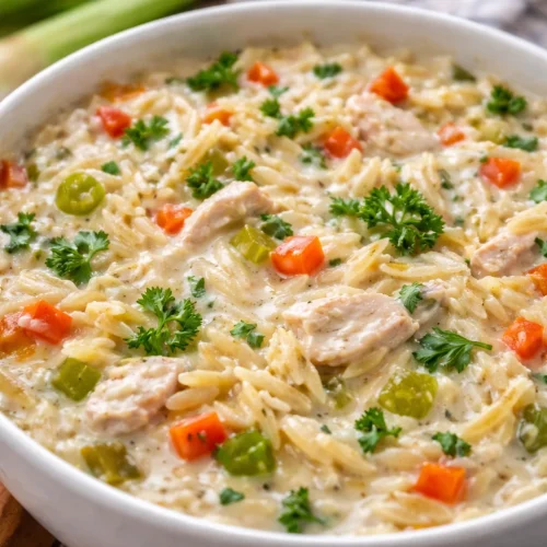 Various easy soup recipes ingredients and bowls served on a wooden table.