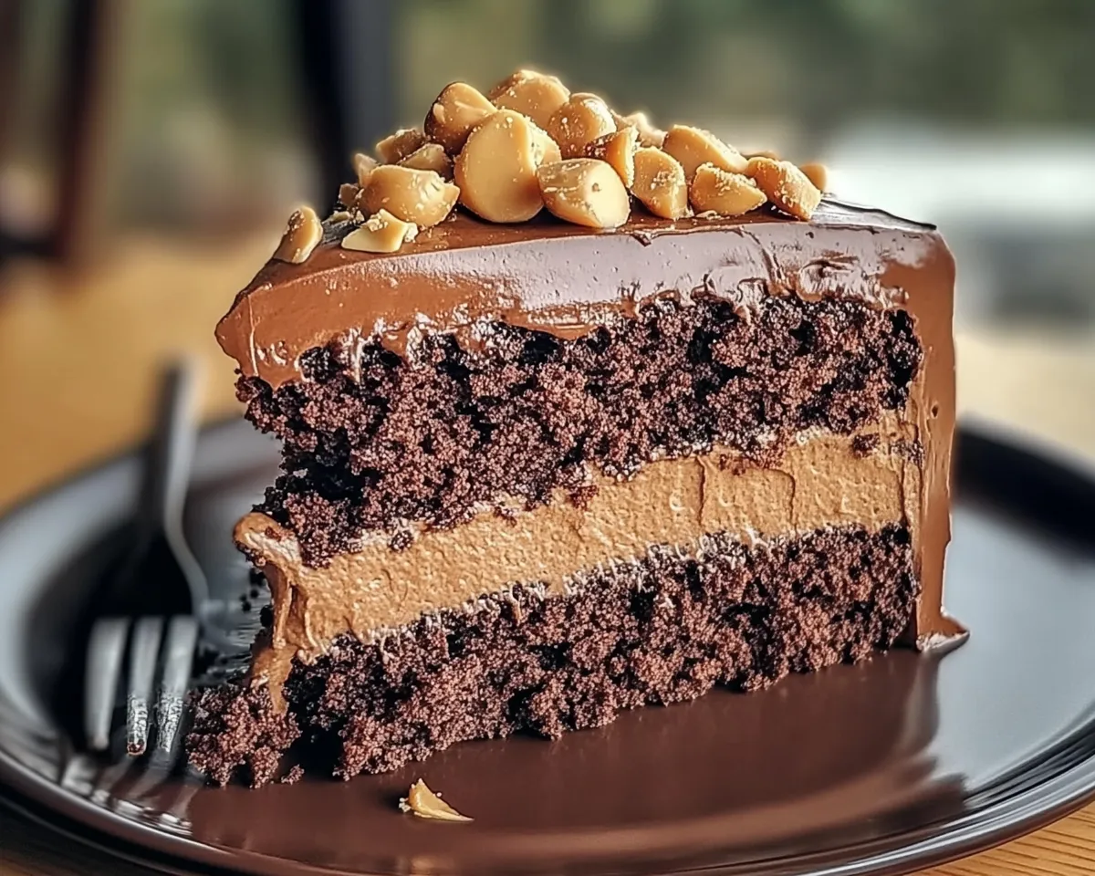 Triple Chocolate Peanut Butter Cake - Newsile