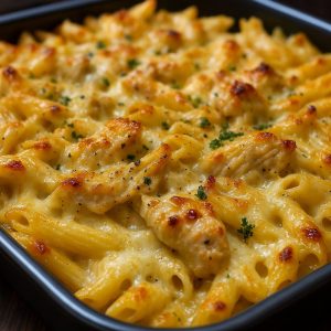 Cheesy Garlic Ranch Chicken Pasta Bake