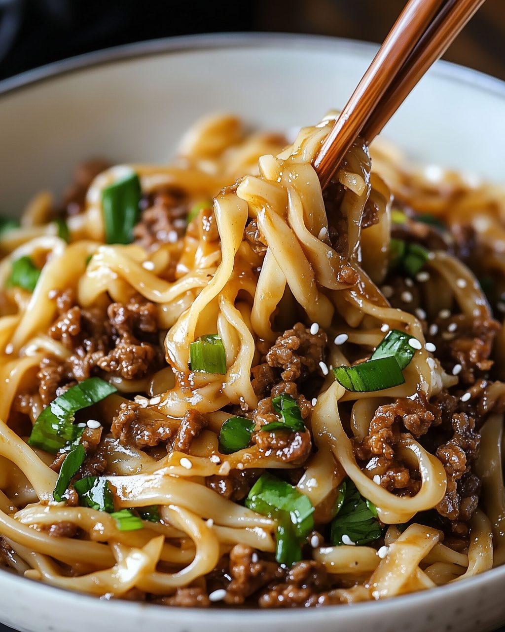 Mongolian Ground Beef Noodles