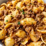 Easy Creamy Beef and Shells