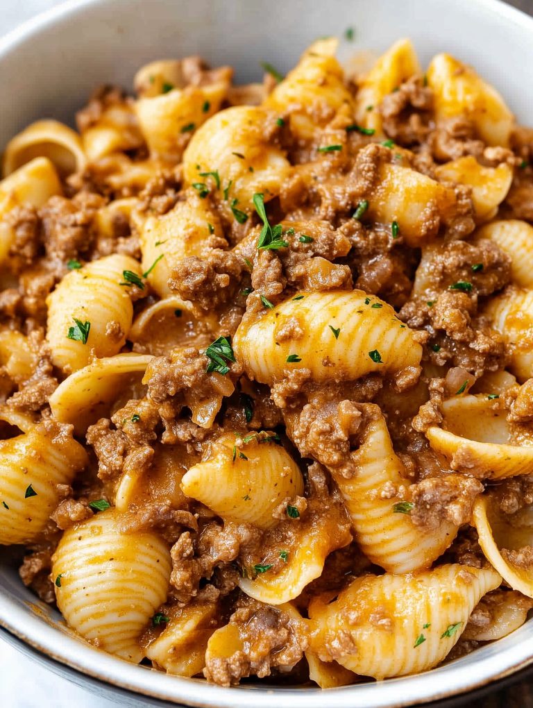 Easy Creamy Beef and Shells