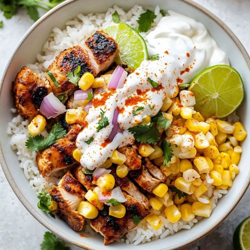Street Corn Chicken Rice Bowl