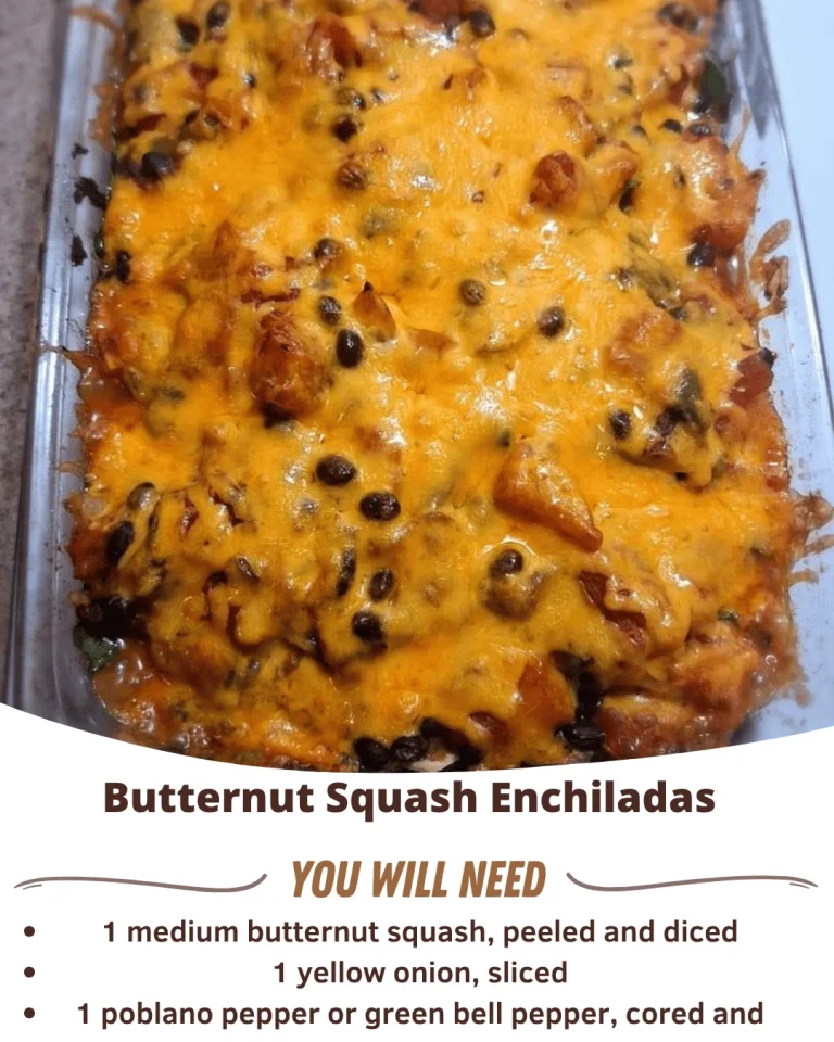 Plate of delicious butternut squash enchiladas with toppings