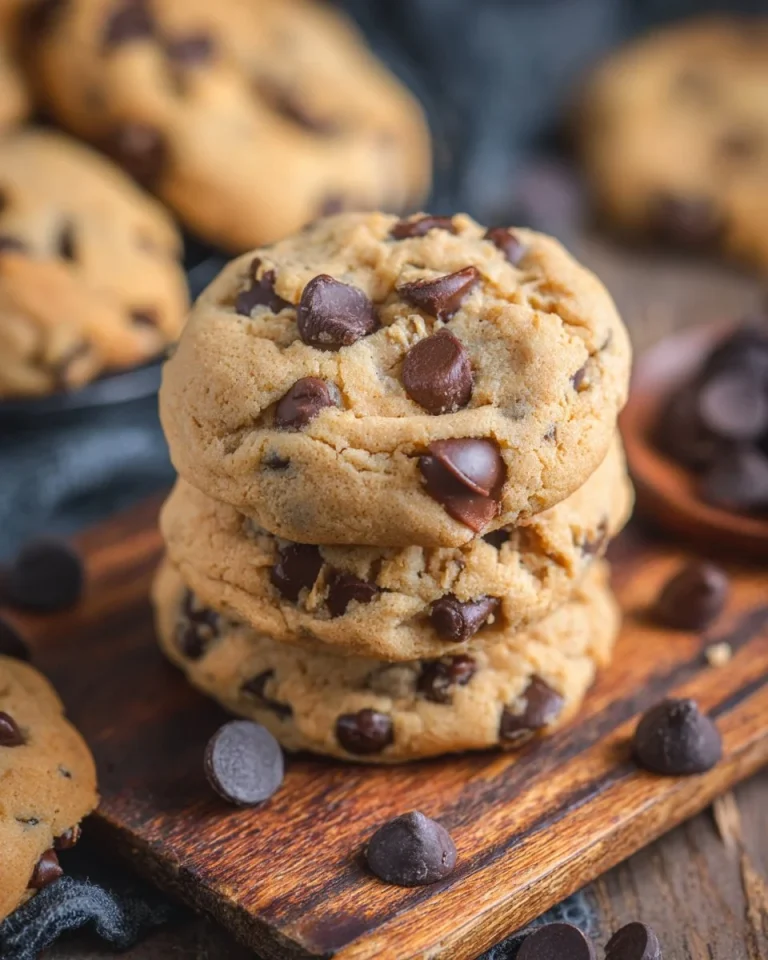Delicious easy peanut butter chocolate chip cookies on a cooling rack