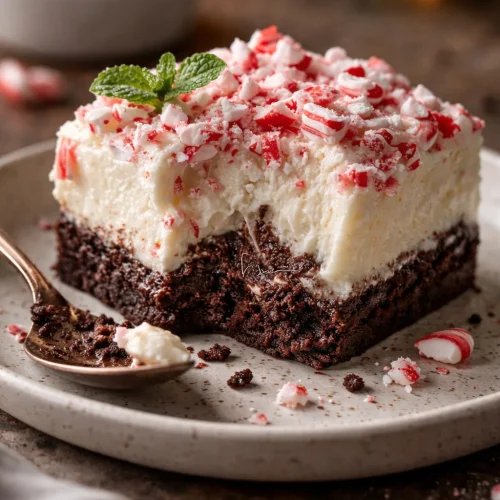 Delicious Candy Cane Lush dessert with festive minty flavor