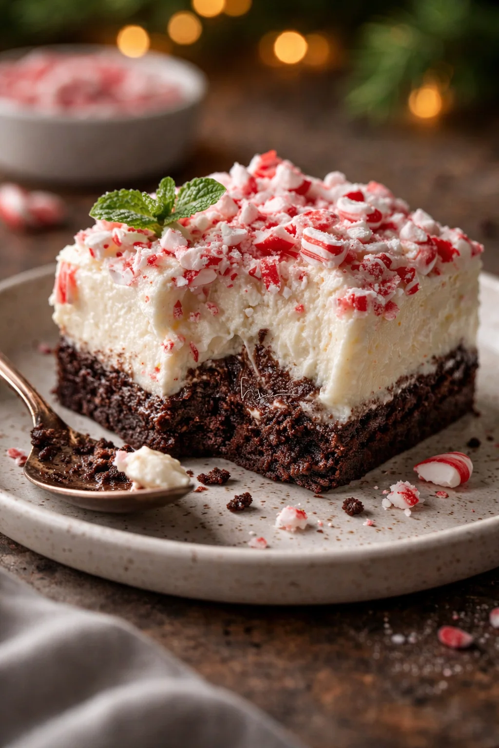 Delicious Candy Cane Lush dessert with festive minty flavor