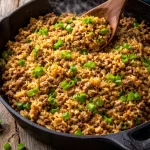 Bowl of homemade Copycat Popeye's Cajun Rice with spices and vegetables