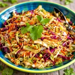 Delicious Mediterranean-style salad with fresh ingredients and vibrant dressing.